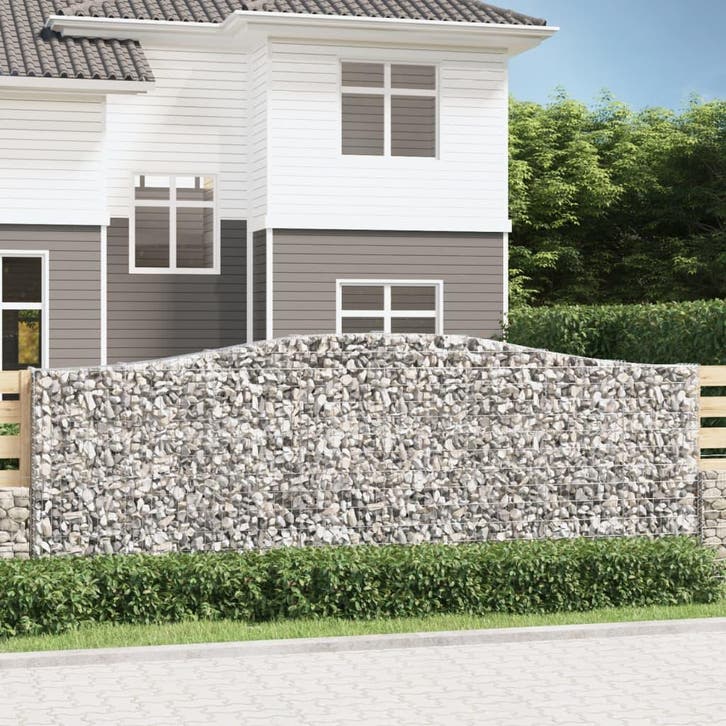 vidaXL Schanskorf gewelfd 400x30x140/160 cm gegalvaniseerd, Tuin en Terras, Bloempotten, Nieuw, Verzenden