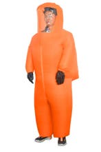 KIMU® Opblaas Kostuum Quarantaine Pak Oranje Opblaasbaar Pak, Ophalen of Verzenden