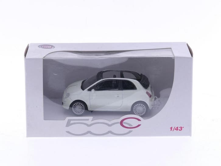 Schaal 1:43 Mondo Motors 2007 Fiat 500 parerlmoer lichtbl..., Hobby & Loisirs créatifs, Voitures miniatures | 1:43, Enlèvement ou Envoi