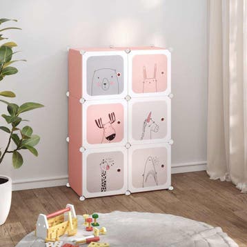 vidaXL Kinderopbergmeubel met 6 vakken polypropeen roze, Huis en Inrichting, Verzenden, Nieuw