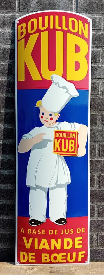 Bouillon Kub marmiton viande de boeuf GROOT emaille, Verzamelen, Merken en Reclamevoorwerpen, Verzenden, Nieuw