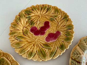 Faïencer Sarreguemines , dessertborden met vruchten en