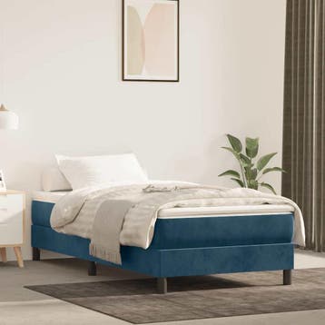 vidaXL Boxspring bed 80x200 cm fluweel donkerblauw, Verzenden, Nieuw