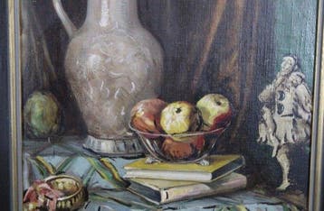 Percy Parlo (1890-1967) - Stillleben mit Krug, Büchern und