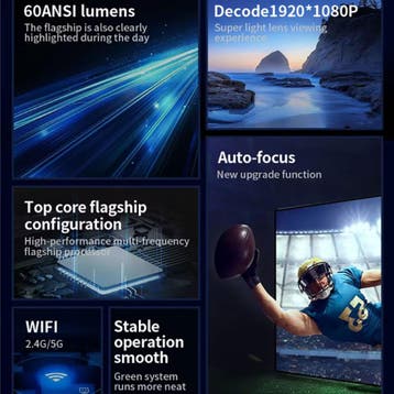 1080p Mini Projector - Screen Mirroring Beamer Home Media, Audio, Tv en Foto, Diaprojectoren, Verzenden, Nieuw