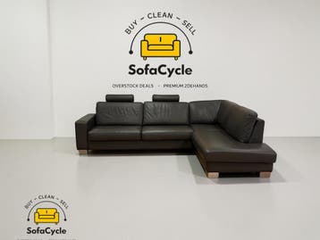Bultex hoekzetel antraciet met hoofdsteun – tweedehands, Huis en Inrichting, Zetels | Zetels en Chaises Longues, Verzenden, Nieuw