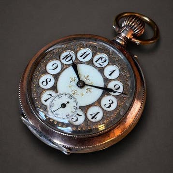 ORANJE - Zilveren ruiter heren vest zakhorloge - 25178.2 -, Nieuw