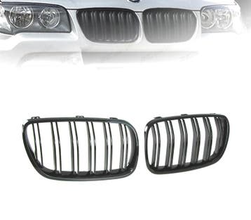 DOUBLE CALANDRE BMW X3 E83 06-11 NOIR BRILLANT, Autos : Pièces & Accessoires, Verzenden