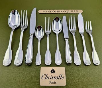 Christofle - Tafelservies voor 12 (126) - Vendôme Coquille -, Antiek en Kunst