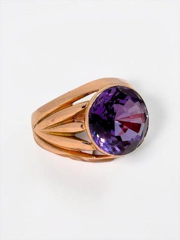 Ring - 18 karaat Geel goud Saffier, Nieuw