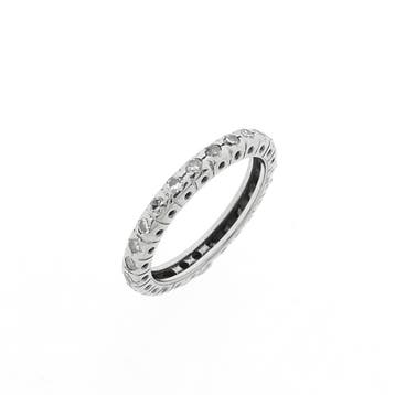 Witgouden alliance ring met diamanten; 0,50 ct., Ophalen of Verzenden