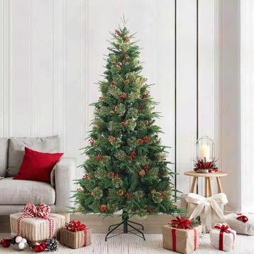 vidaXL Kunstmatige Hinged Kerstboom Groen 210 cm PVC, PE en, Verzenden, Nieuw