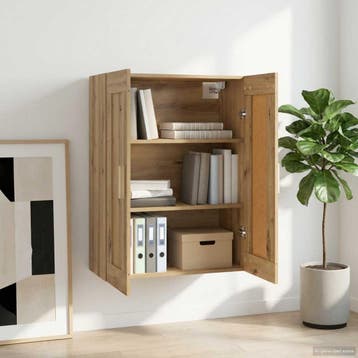 vidaXL Wandkast Muurmontage Artisanaal eiken 69,5 x 34 x 90, Huis en Inrichting, Kasten | Wandmeubels, Verzenden, Nieuw