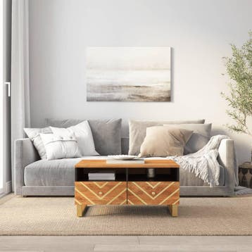 vidaXL Salontafel 80x54x40 cm massief mangohout bruin en, Verzenden, Nieuw