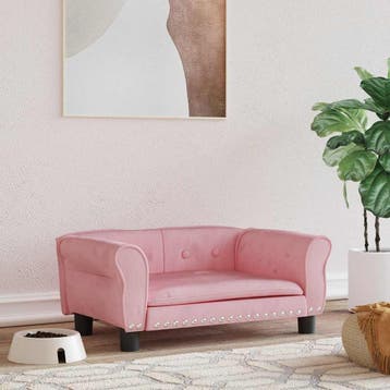 Roze hondenbank 70x45cm | Tweede kansje voor je viervoete..., Verzenden, Gebruikt, Polyester