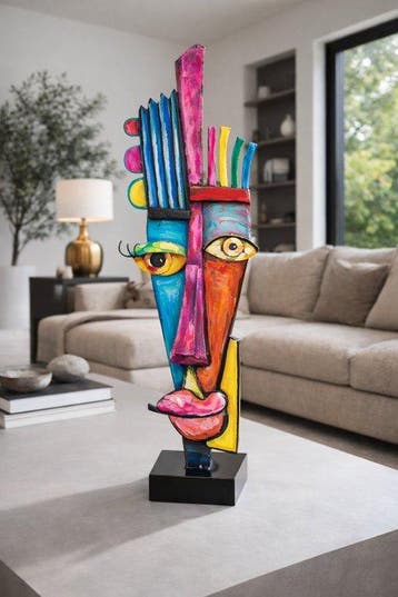 Sculpture, “Dual Vision” – Grote handbeschilderde metalen–