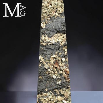Kubische pyriet op leisteenmatrix Obelisk - Fascinerend, Verzamelen