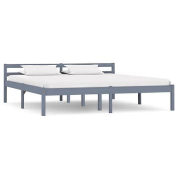 vidaXL Bedframe massief grenenhout grijs 160x200 cm, Verzenden, Nieuw