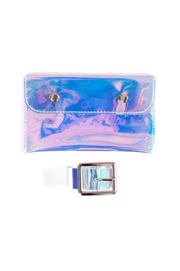 Transparant Klein Heuptasje Iridescent Holografisch Riem Heu, Handtassen en Accessoires, Tassen | Damestassen, Ophalen of Verzenden