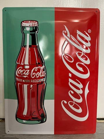 Coca Cola reclamebord - Reclamebord - Metaal