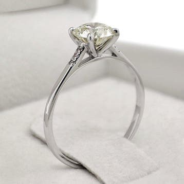 Zonder minimumprijs - Ring - 14 karaat Witgoud - 1.07ct. tw., Nieuw