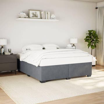 vidaXL Bedframe zonder matras 180x200 cm fluweel donkergrijs, Verzenden, Nieuw