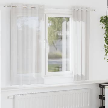vidaXL Gordijnen voile met doorvoertules 2 st wit, Verzenden, Nieuw