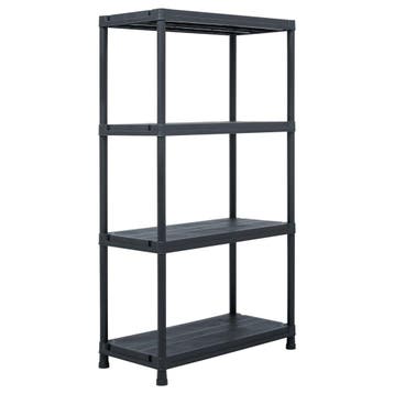 vidaXL Opbergrek 100 kg 60x30x138 cm kunststof zwart, Verzenden