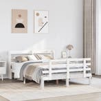 vidaXL Bedframe met hoofdeinde zonder matras 140x190 cm wit, Verzenden