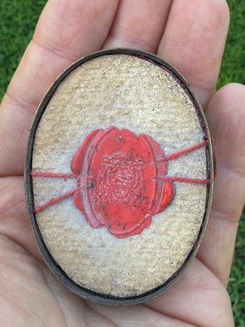 Reliekhouder - Brons, Glas, Textiel - 1850-1900 - Sint
