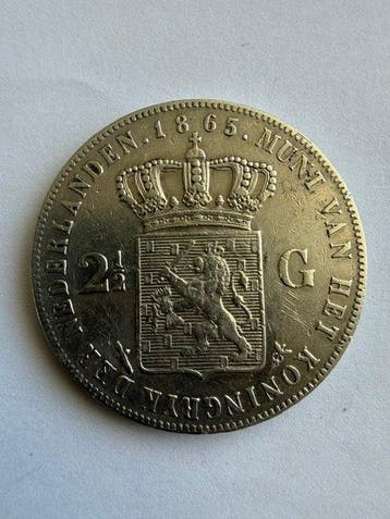 Nederland. Willem III. 2 1/2 Gulden 1863, Postzegels en Munten