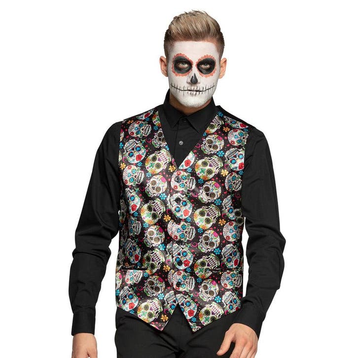 Halloween Gilet Day Of The Dead, Kinderen en Baby's, Carnavalskleding en Verkleedspullen, Nieuw, Verzenden