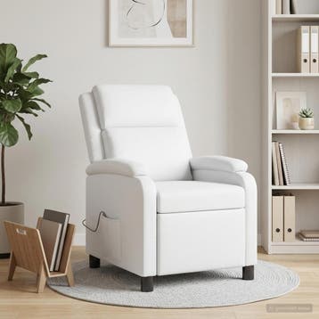 vidaXL Massage Relaxstoel Wit Kunstleer, Verzenden, Nieuw