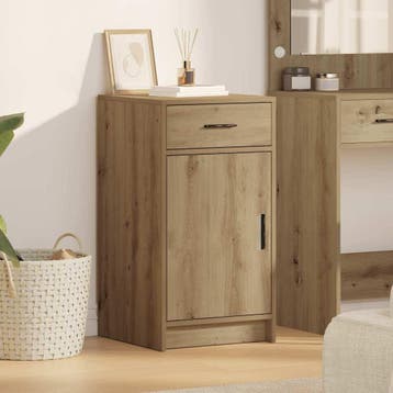 vidaXL Dressoir met lade Artisan Eiken 40 x 40,5 x 75 cm, Verzenden