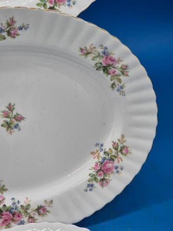 Royal Albert Moss Rose – 3 Servierplatten – Bone China mit, Antiquités & Art