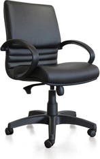 2dekans | Kangaro bureaustoel - LEANNA - zwart leer - max, Ophalen of Verzenden, Nieuw