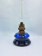 Lampe à huile - Verre, Laiton - Applique murale / lampe de, Antiquités & Art