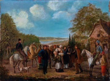 Duitse School (XVIII-XIX) - De Requisitie (XL) - NO RESERVE, Antiek en Kunst