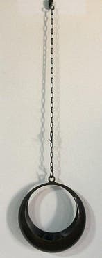 Vaas - Vollemaanvormige hangende bloemvaas / Japanse vintage