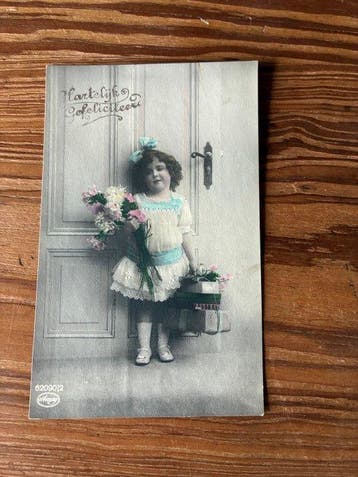 Kinderen en bloemen - Ansichtkaart (112) - 1900-1920, Gelopen