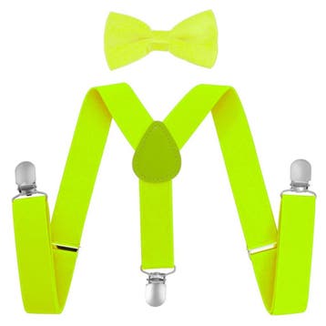 Fako Fashion - Kinder Bretels Met Vlinderstrik - 65cm - Fluo, Kinderen en Baby's, Kinderkleding | Overige, Verzenden, Nieuw