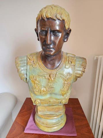 chiurazzi - Beeldje - Bust of Roman soldier - Gepatineerd