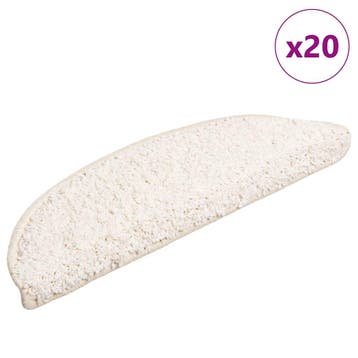 vidaXL Trapmatten 20 st 56x17x3 cm Wit Halfrond, Verzenden