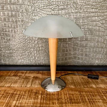 IKEA - Tafellamp - B9503 Kvintol - Glas, Hout, Verchroomd,