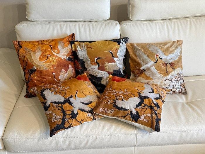 San Leucio top quality - 5 exclusieve fluwelen kussens met, Antiek en Kunst, Kunst | Designobjecten