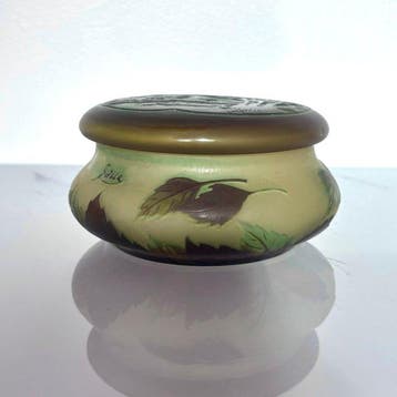 Emile Gallé - Boîte à bijoux - Pate de verre, Antiquités & Art