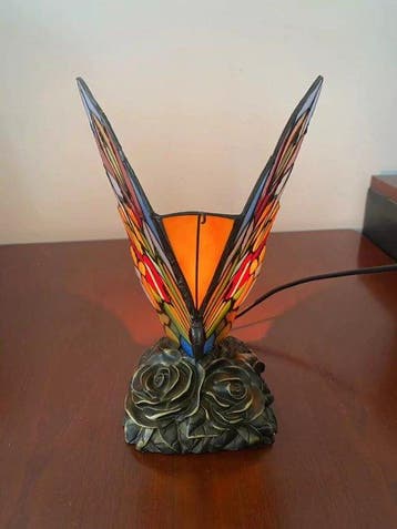 Lamp - Glas, Legering - Kleurrijke vlinder