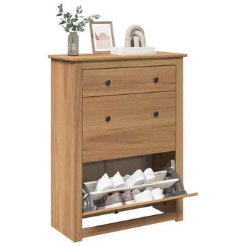 vidaXL Schoenenkast PANAMA 80x35x105 cm massief grenenhout, Verzenden, Nieuw