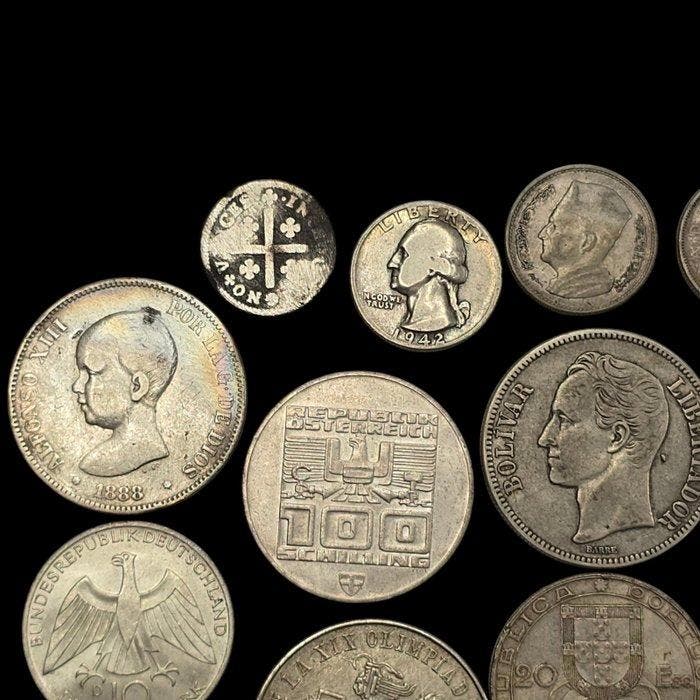 Monde. Lote de 227 gramos de monedas de plata., Postzegels en Munten, Munten | Europa | Niet-Euromunten