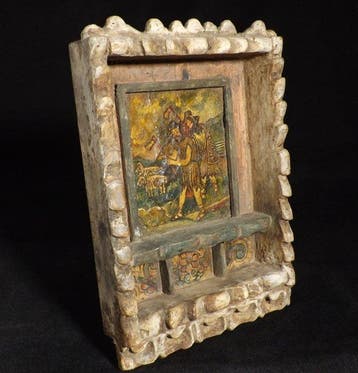 Altaar - Canvas, Naaldhout - 1750-1800 - Alpine Folk Art, Antiek en Kunst